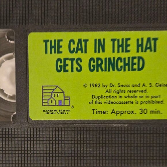 Dr Seuss The Cat In The Hat Gets Grinched VHS Tape Animated Cartoon Vintage - Picture 4 of 11